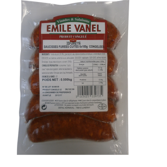 Image de saucisses fumées cuites congelées EMILE VANEL