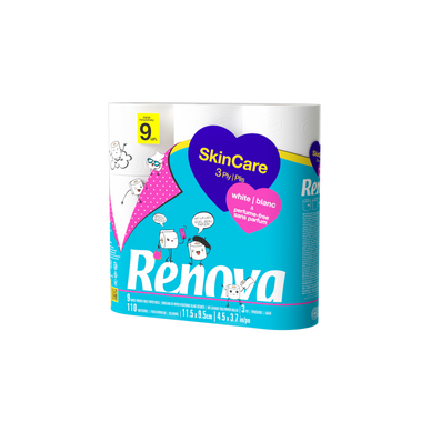 Papier toilette 3 plis skincare RENOVA, X9 rouleaux - Super U