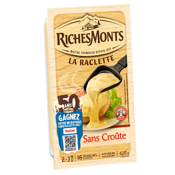 Riches Monts Fromage À Raclette Sans Croûte Riches Monts - 420g