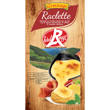 Ermitage Fromage À Raclette Label Rouge Au Lait Pasteurisé Affinée 10 Semaines28%mg Ermitage, 350g