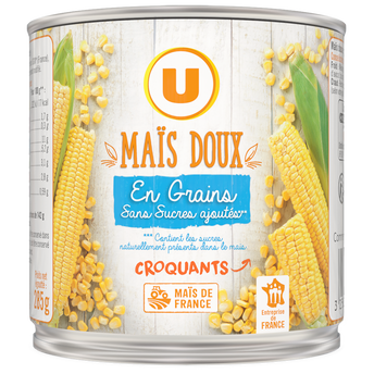 Image de U
Maïs doux en grains sans sucre ajouté - Boîte