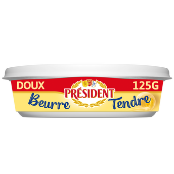 Image de Beurre tendre doux 82% de MG PRESIDENT, barquette de