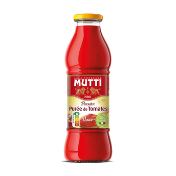 Image de Purée de tomates nature MUTTI, bouteille en verre de