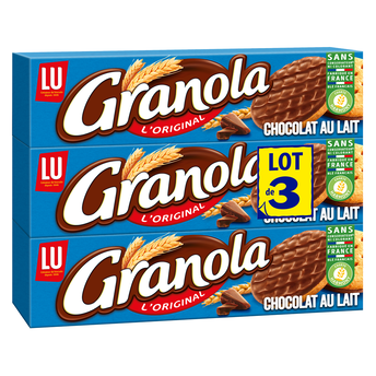 Image de Biscuits sablés nappés au chocolat au lait GRANOLA, 3 paquets de