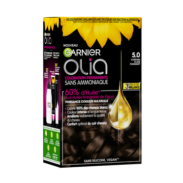 Garnier Coloration Permanente Sans Ammoniaque Châtain Clair Fondant N°5.0 Olia