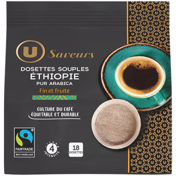 Image de U SAVEURS
Café dosettes Bio ETHIOPIE PUR ARABICA N°4 - Ethiopie - compatible SENSEO