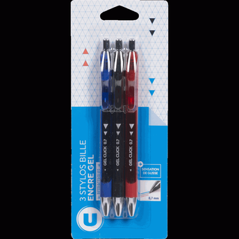 Image de U
Stylo bille gel rétractable x3-blister
