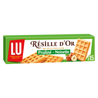 Mini gauffres lu fourrées praliné et noisette RESILLE D'OR ...