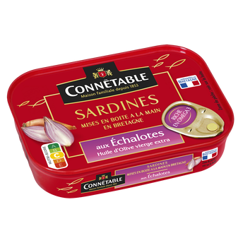 Image de Sardines à l'huile d'olive et aux échalotes CONNÉTABLE, 115g
