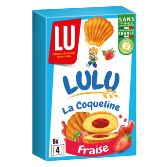 Image de Gâteaux fourrés à la fraise La Coqueline Lulu LU, paquet de