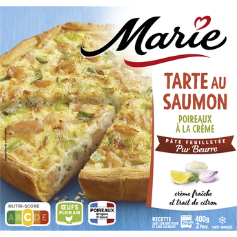 Image de Tarte au saumon, poireaux à la crème pate feulletée pur beurre
