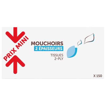 Image de Mouchoirs 2 épaisseurs PRIX MINI - boîte