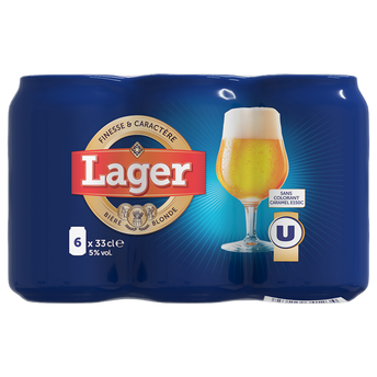 Image de U
Bière blonde Lager 5° pack 6 boîtes