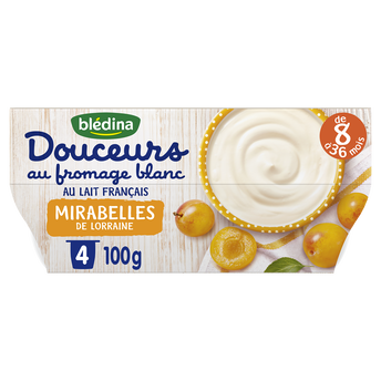 Image de Desserts bébé au fromage blanc mirabelles dès 8 mois BLEDINA