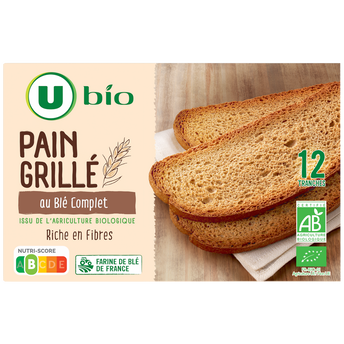 Image de U BIO
Pain grillé au blé complet
