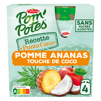 Image de Compotes Gourdes Recettes du Monde Punta Cana Pomme Ananas touche de Coco POM'POTES