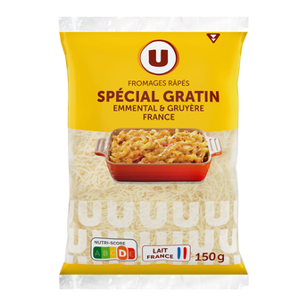 Image de U
Mélange de fromages râpés Spécial gratin 31%MG - Sachet