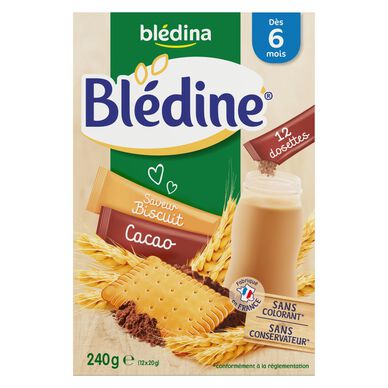 BLEDINE DOSETTES 12x20g Vanille / Cacao Dès 6 mois - blédina - 0.24 kg