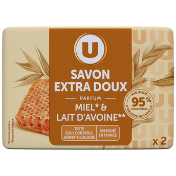 Image de U
Savon extra doux lait avoine miel