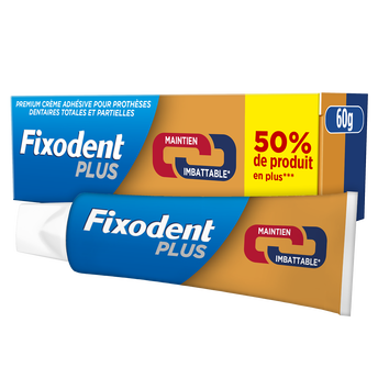 Image de Crème Adhésive protection premium FIXODENT Plus duo