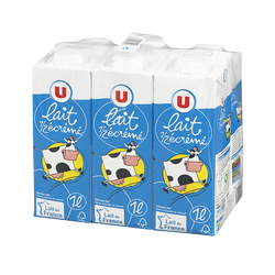 Lait Demi Ecreme Uht U 6 Briques Slim De 1l Super U Hyper U U