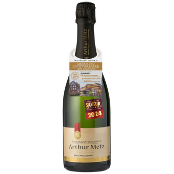 Image de Vin blanc pétillant Crémant d'Alsace brut millésimé ARTHUR METZ, bouteille de