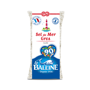 Image de Gros sel blanc iodé LA BALEINE, sachet de