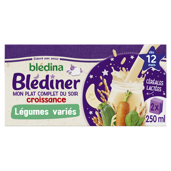 Image de Lait et céréales bébé soir aux légumes dès 12 mois BLEDINER BLEDINA