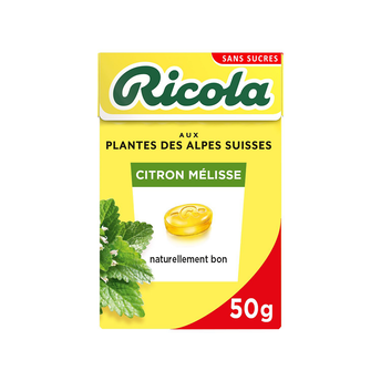 Image de Bonbons pastilles citron/mélisse s/sucre stévia RICOLA boîte