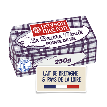 Image de Beurre moulé pointe de sel PAYSAN BRETON, 81%mg, plaquette de