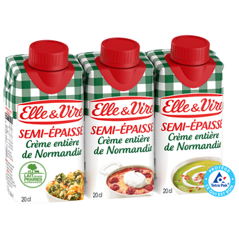 Image de Crème UHT entière semi-épaisse 30% MG ELLE&VIRE - 60