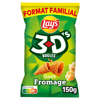 Image de Biscuits apéritifs Saveur Fromage - LAY'S 3D'S BUGLES - Format Familial