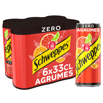 Image de Soda Zero saveur Agrumes SCHWEPPES - le pack de 6 canettes de