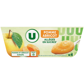 Image de U
Dessert fruitier pommes abricots allégé en sucre