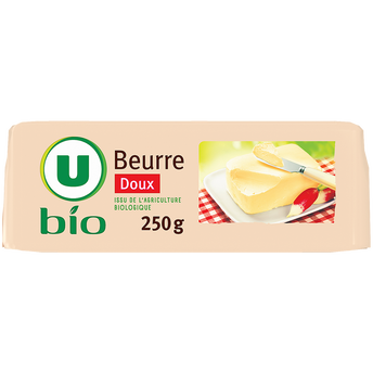 Image de U BIO
Beurre doux 82%mg, plaquette de