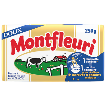Image de Beurre doux 60% MG MONTFLEURI - plaquette
