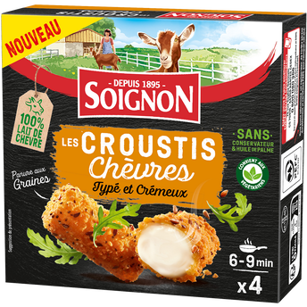 Image de Fromage de chèvres Les Croustis 23%mg SOIGNON 4x25g