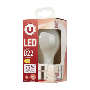 Image de U
Ampoule LED ronde 75W B22 opaque et