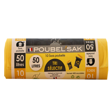 Sac poubelle jaune 50 litres discount
