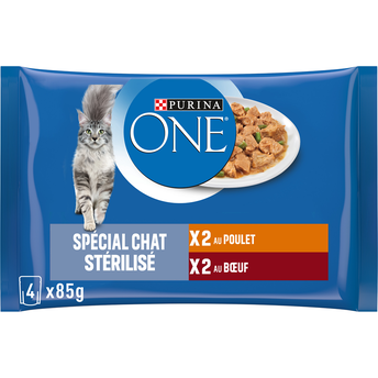 Image de Sachets fraîcheur pour chat adulte stérilisé Poulet Boeuf PURINA