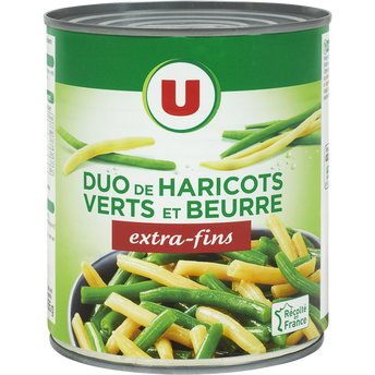 Image de U
Mélange haricots verts et beurre très fins - Boîte de 455g net