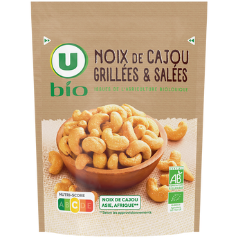 Image de U BIO
Noix de cajou grillées salées , paquet