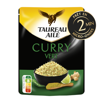 Image de Riz Basmati curry vert micro ondables 2 minutes TAUREAU AILE