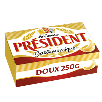 Image de Beurre doux PRÉSIDENT, 82%, plaquette de