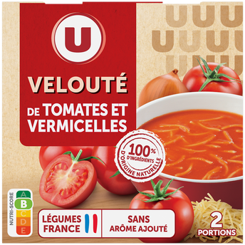 Image de U
Soupe Velouté de tomate vermicelles brique
