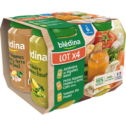 Petits Pots Bebe Tomate Riz Poulet Petits Legumes Colin Jardiniereboeuf Bledina Des 6 Mois 4x0g Super U Hyper U U Express