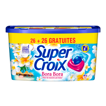 Super Croix Lessive Trio Caps Bora Bora Super Croix 26+26 Doses Gratuites