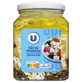 Image de U
Fromage pasteurisé lait de vache dés aromatisés 60%mg bocal