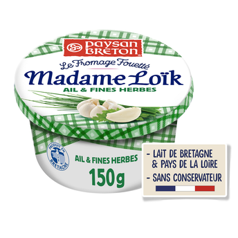 Image de Fromage à tartiner Ail et fines herbes fouetté MADAME LOIK