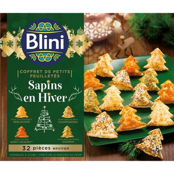 Image de Coffret de petits feuilletés sapins en hiver BLINI